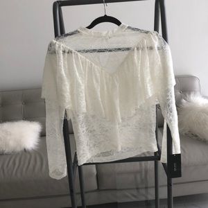 Zara lace white shirt